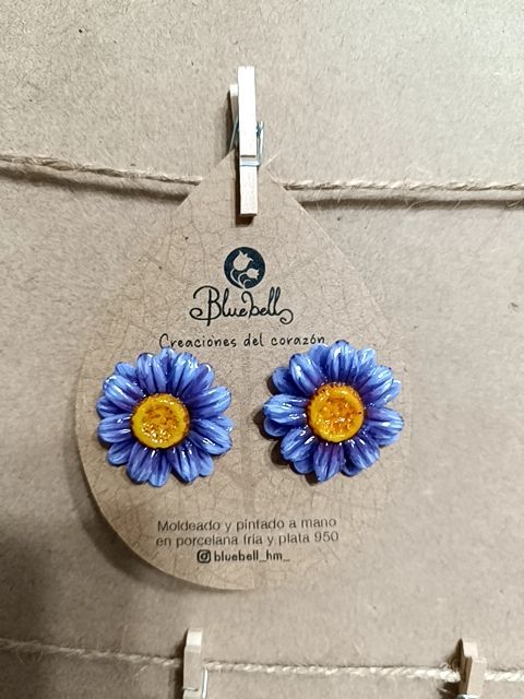 Aros Flor morada margarita