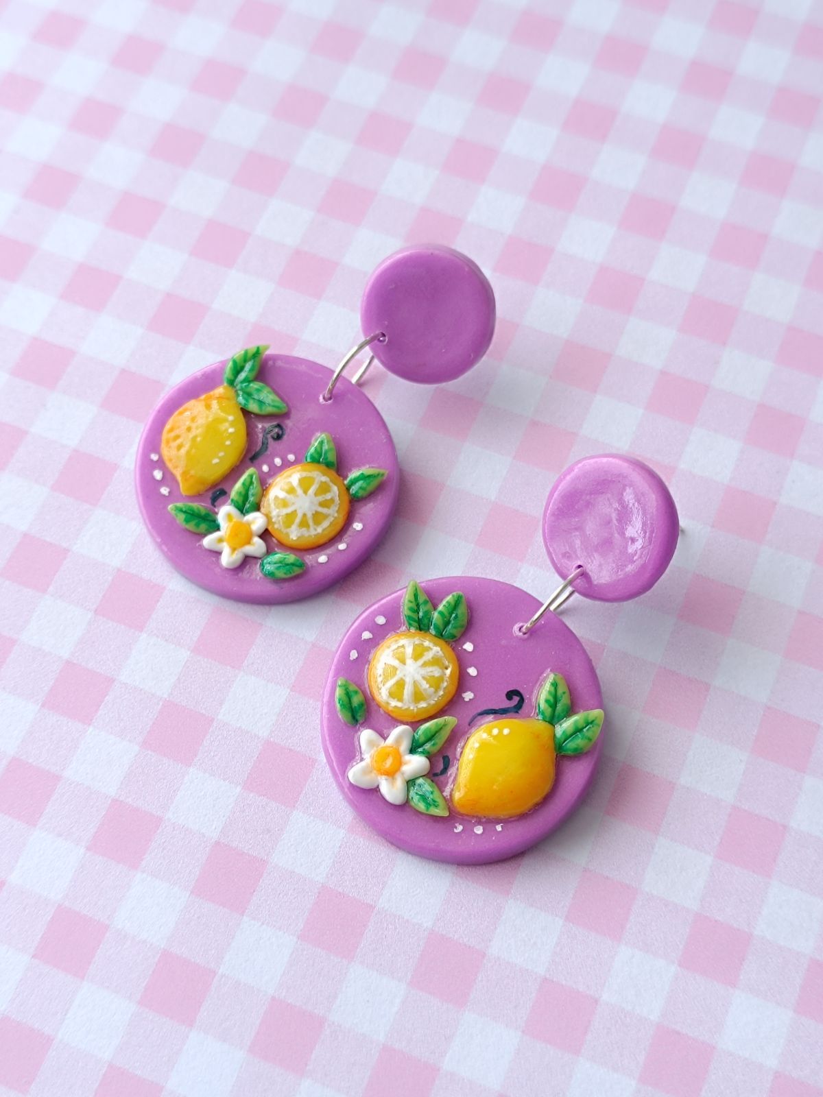 Aros Colgantes redondos limones