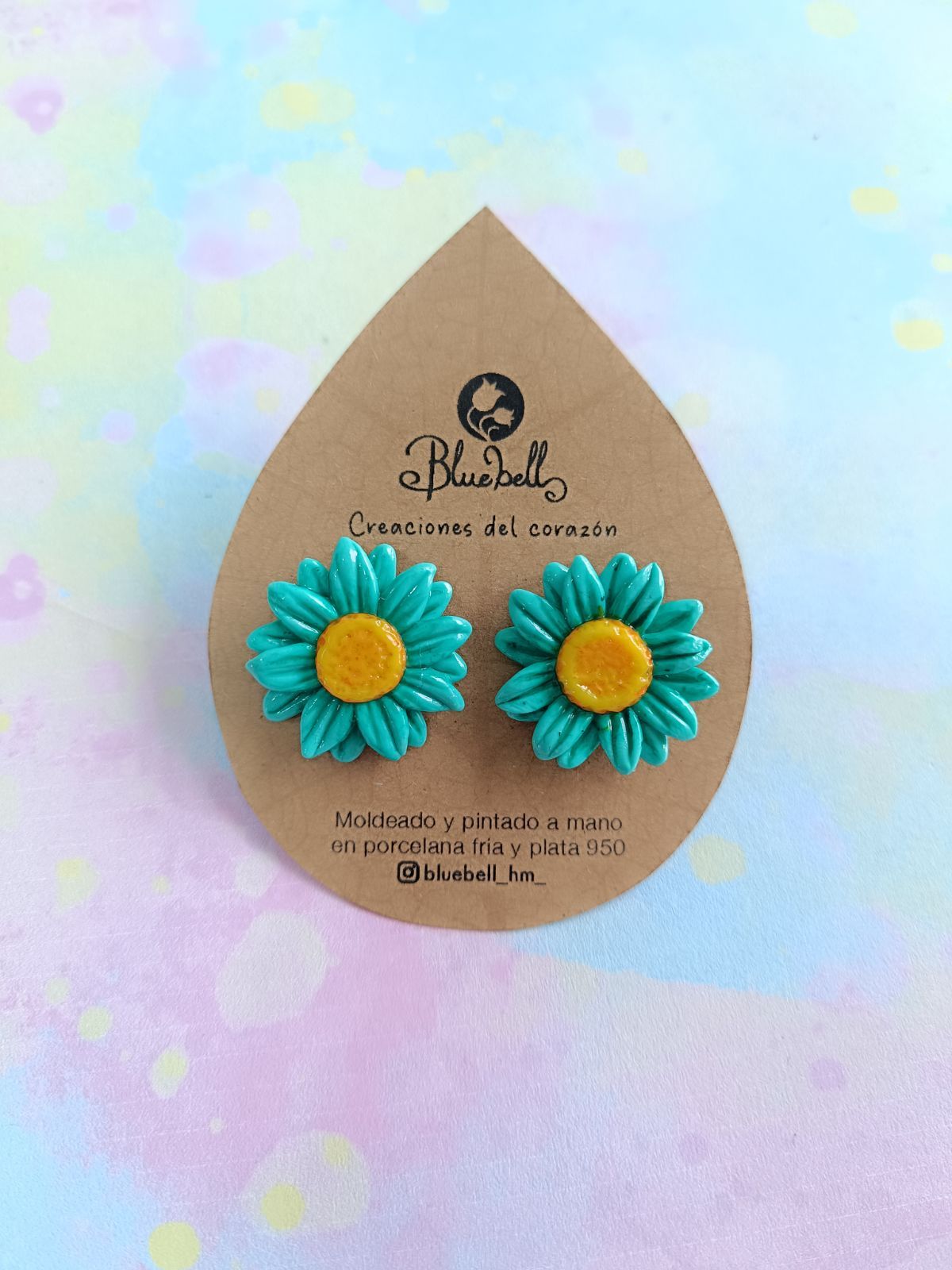 Aros Girasol turqueza