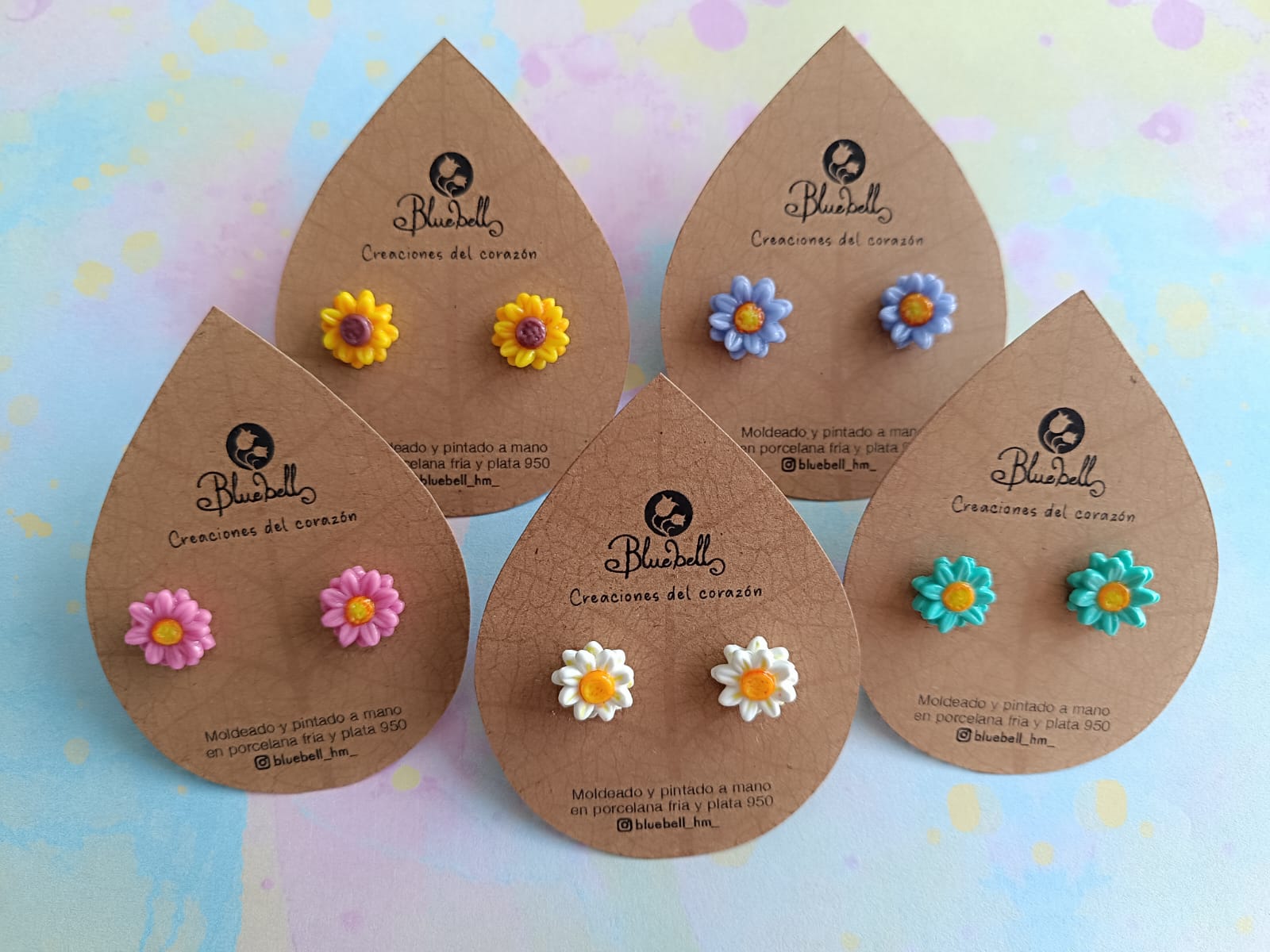 Aros Flores pequeñitas colores