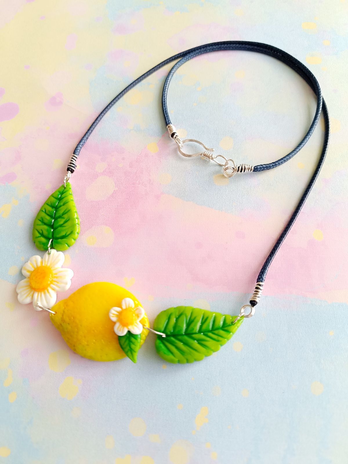 Collar frutal con plata 950 limón 